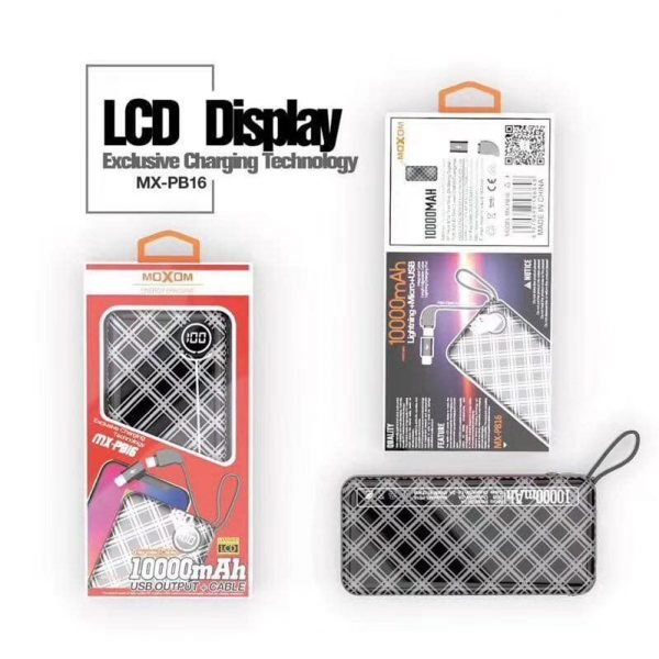 خازن باور بنك موكسوم 10000mAh مع وصلة خازن باور بنك موكسوم 10000mAh مع وصلة