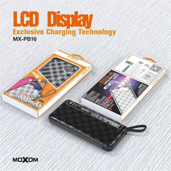 خازن باور بنك موكسوم 10000mAh مع وصلة خازن باور بنك موكسوم 10000mAh مع وصلة