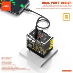 شاحن موكسوم 20W سوبر فاست PD+USB