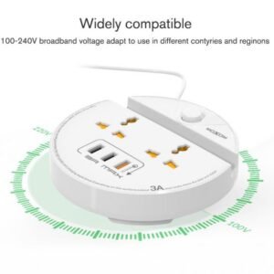 موزع كهرباء وشاحن سريع 3 منافذ