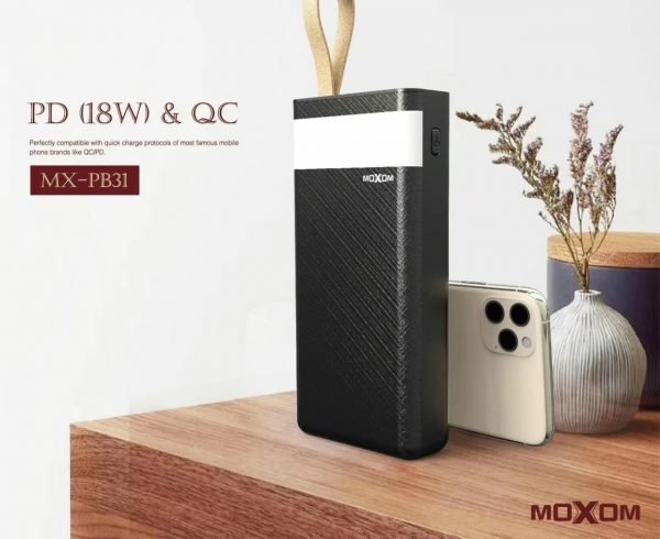 خازن باور بنك 30000mAh موكسوم QC3.0 خازن باور بنك 30000mAh موكسوم QC3.0