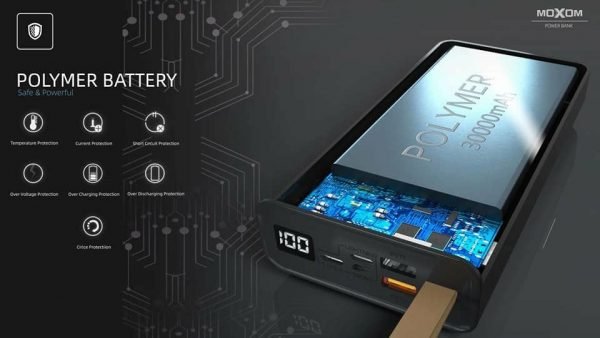 خازن باور بنك 30000mAh موكسوم QC3.0 خازن باور بنك 30000mAh موكسوم QC3.0