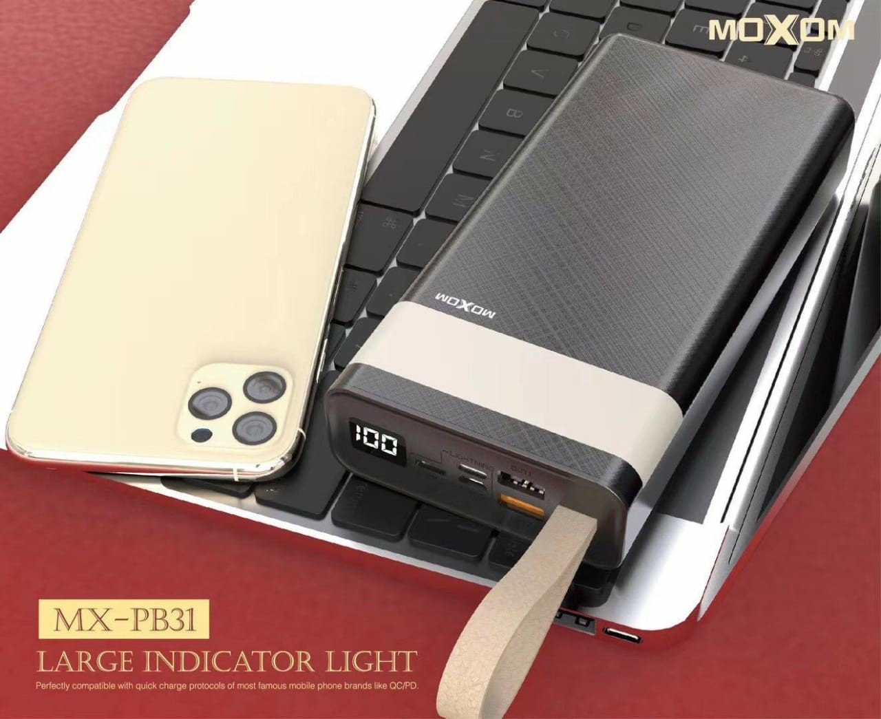 خازن باور بنك 30000mAh موكسوم QC3.0 خازن باور بنك 30000mAh موكسوم QC3.0