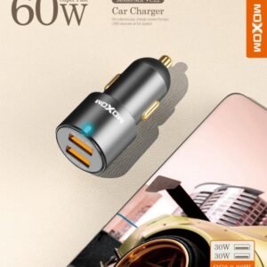 شاحن سيارة موكسوم 60W منفذين USB