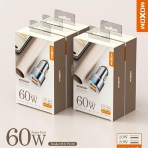 شاحن سيارة موكسوم 60W منفذين USB