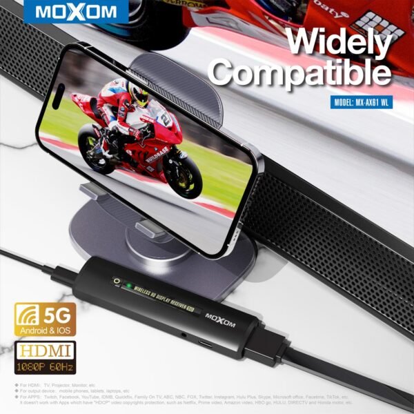 موكسوم AX61 استقبال عرض HD لاسلكي موكسوم AX61 استقبال عرض HD لاسلكي