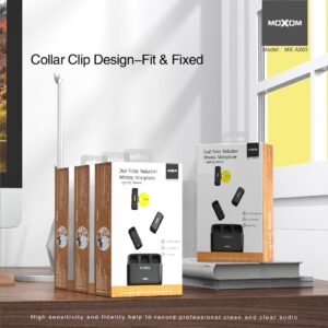 مايك لاسلكي مزدوج AX65 بتقنية الغاء الضجيج