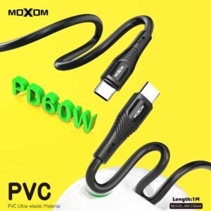 وصلة شحن/بيانات CB244 موكسوم 60W PD (تايب سي) كابل PVC شحن فائق السرعة MOXOM MX-CB244 PD60W Fast Data Cable
