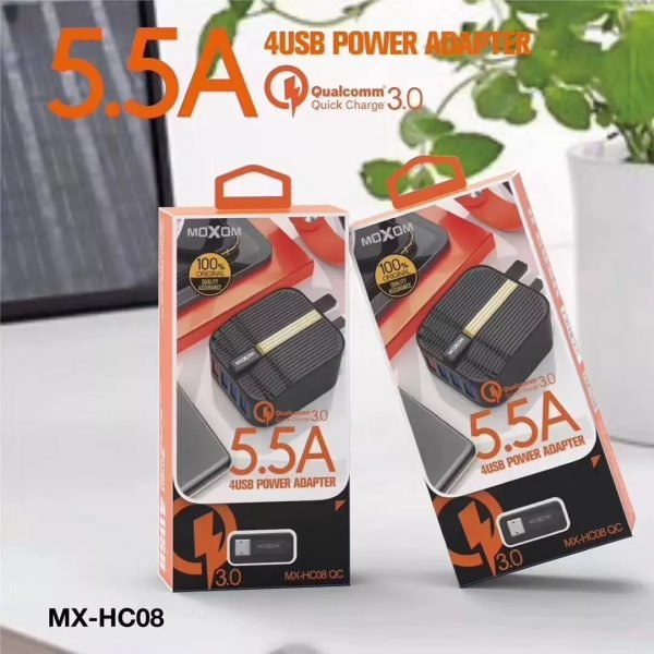 شاحن HC08 موكسوم 35W متعدد المنافذ شاحن HC08 موكسوم 35W متعدد المنافذ