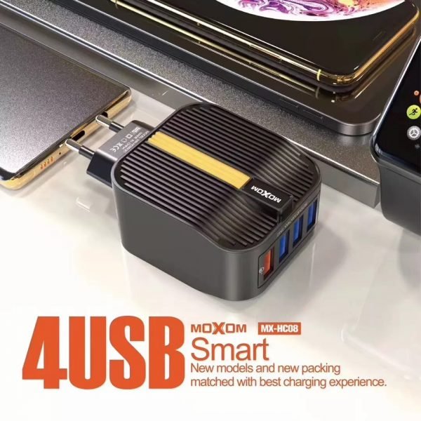 شاحن HC08 موكسوم 35W متعدد المنافذ شاحن HC08 موكسوم 35W متعدد المنافذ