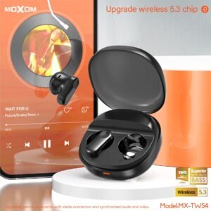 سماعات ايربود لاسلكية MOXOM شفاف