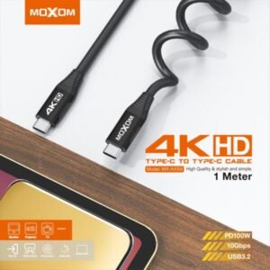 كابل شحن وبيانات MOXOM 4K Type-C 1م