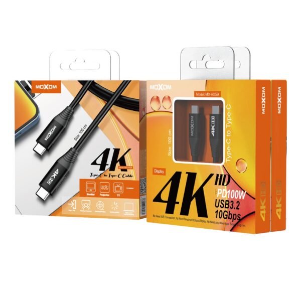 كابل شحن وبيانات MOXOM 4K Type-C 1م كابل شحن وبيانات MOXOM 4K Type-C 1م