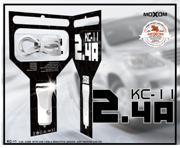 شاحن سيارة MOXOM KC-11 سريع ثنائي 2.4A شاحن سيارة MOXOM KC-11 سريع ثنائي 2.4A