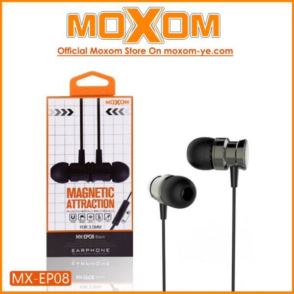 سماعات أذن Moxom MX-EP08 المغناطيسية عالية الجودة سماعات أذن Moxom MX-EP08 المغناطيسية عالية الجودة