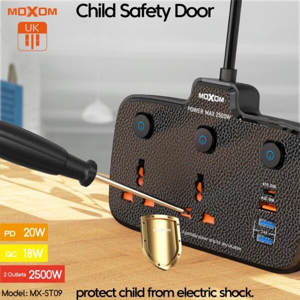 توصيلة كهرباء وشحن MOXOM ST09 20W توصيلة كهرباء وشحن MOXOM ST09 20W