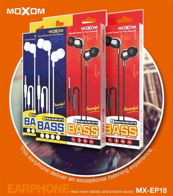 سماعات موكسوم MX-EP18 مع ميكروفون سماعات موكسوم MX-EP18 مع ميكروفون