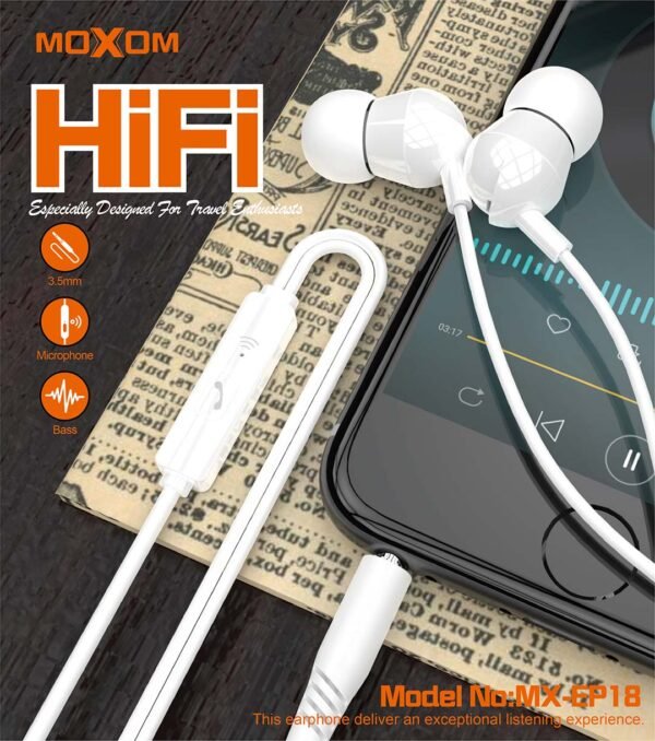 سماعات موكسوم MX-EP18 مع ميكروفون سماعات موكسوم MX-EP18 مع ميكروفون