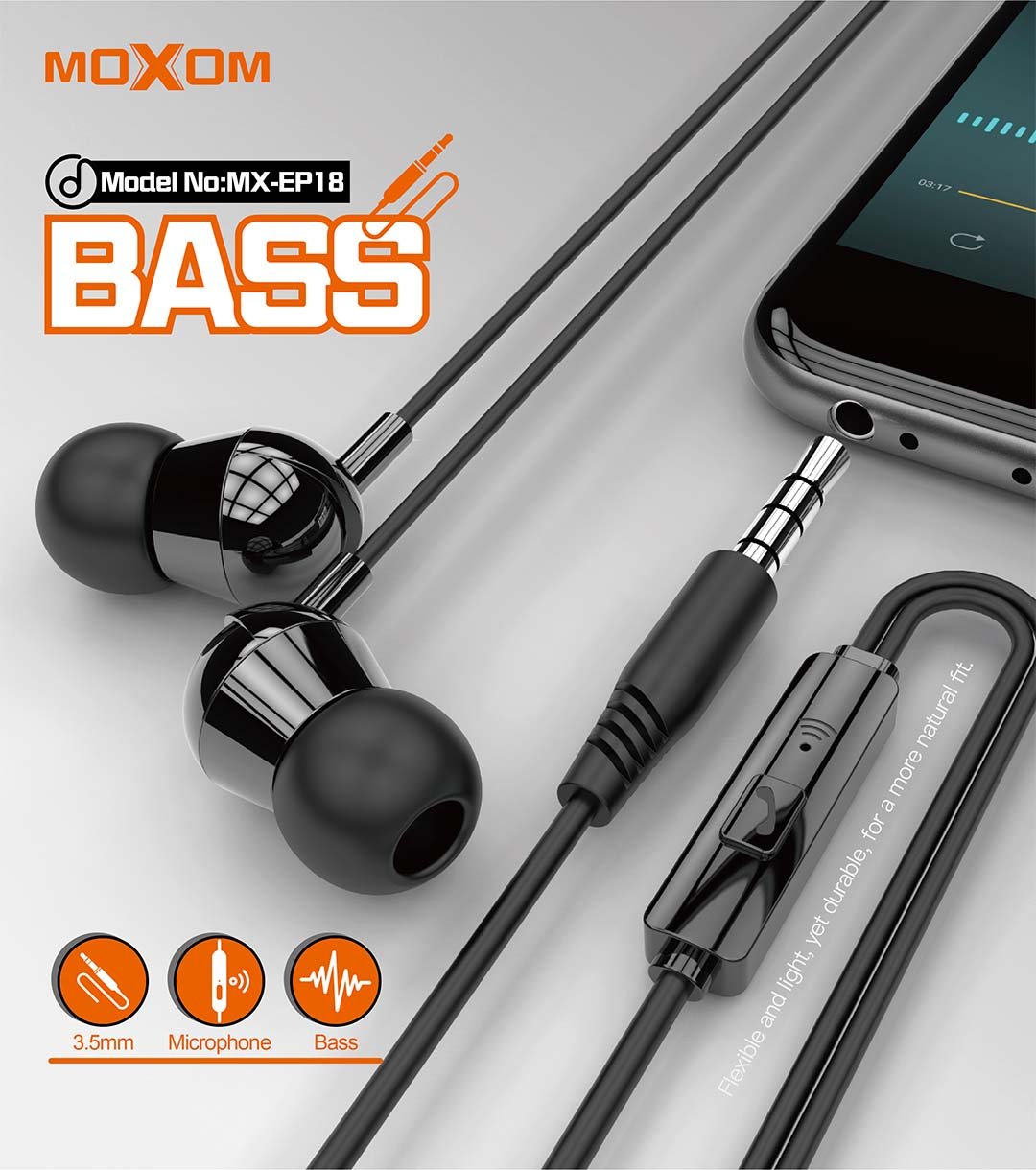سماعات موكسوم MX-EP18 مع ميكروفون سماعات موكسوم MX-EP18 مع ميكروفون