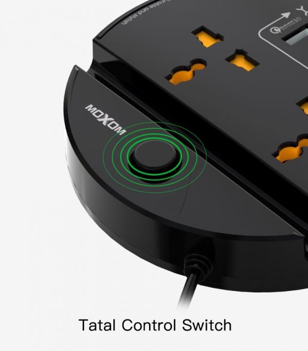 موزع كهرباء وشاحن سريع MX-ST02 MOXOM موزع كهرباء وشاحن سريع MX-ST02 MOXOM