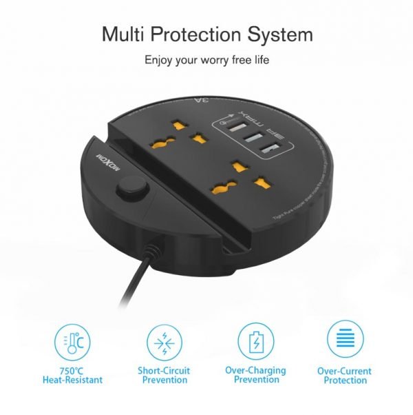 موزع كهرباء وشاحن سريع MX-ST02 MOXOM موزع كهرباء وشاحن سريع MX-ST02 MOXOM