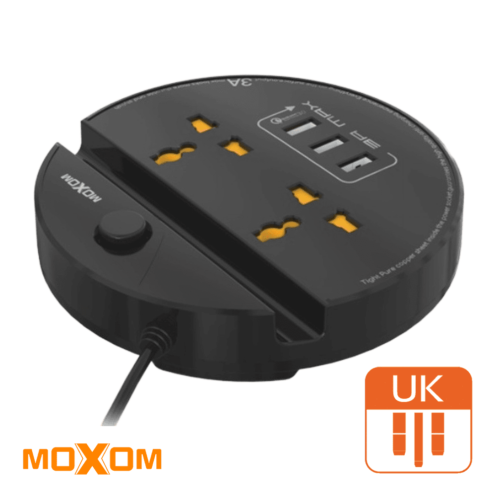 موزع كهرباء وشاحن سريع MX-ST02 MOXOM موزع كهرباء وشاحن سريع MX-ST02 MOXOM