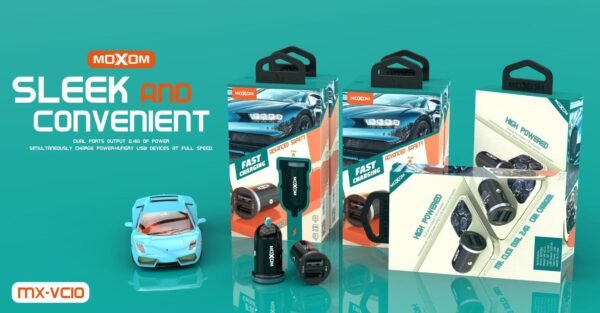 شاحن سيارة موكسوم MX-VC10 سريع مزدوج شاحن سيارة موكسوم MX-VC10 سريع مزدوج