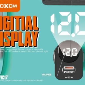 شاحن سيارة موكسوم MX-VC17 شاشة رقمية