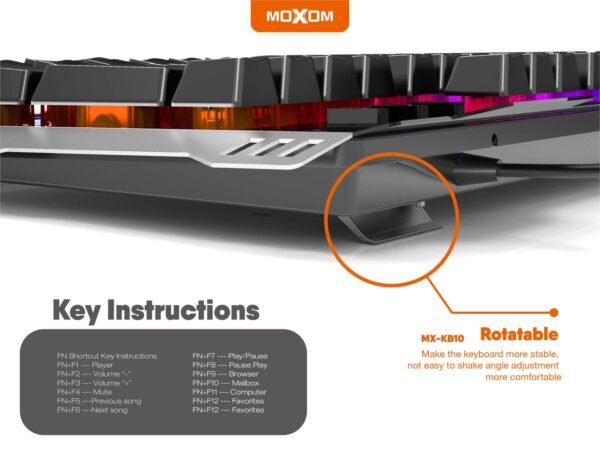 كيبورد ألعاب RGB موكسوم KB10 كيبورد ألعاب RGB موكسوم KB10