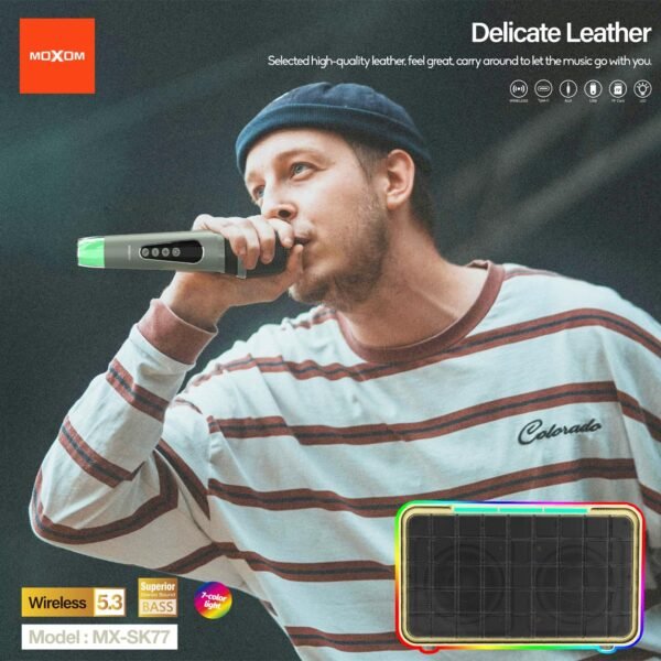 مضخم صوت SK77 مع مايك لاسلكي مضخم صوت SK77 مع مايك لاسلكي