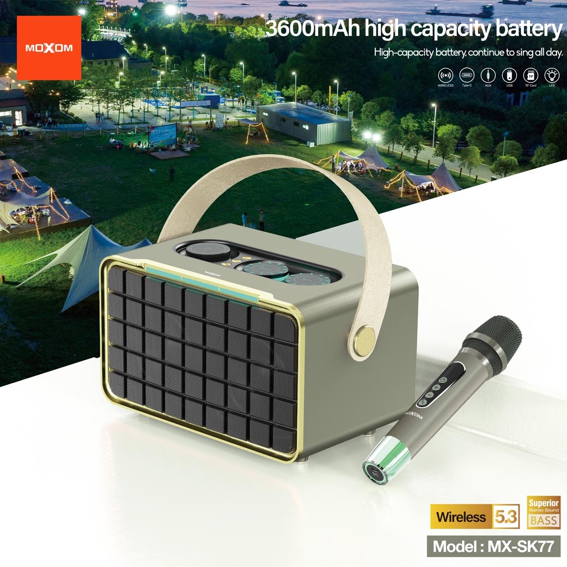 مضخم صوت SK77 مع مايك لاسلكي مضخم صوت SK77 مع مايك لاسلكي