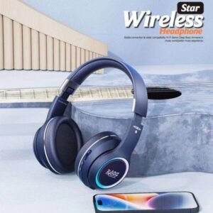 سماعات رأس لاسلكية WL56 LED قابلة للطي